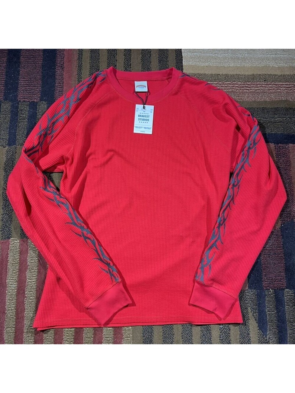 Bravest Studios red long-sleeve top Mens XL NWT